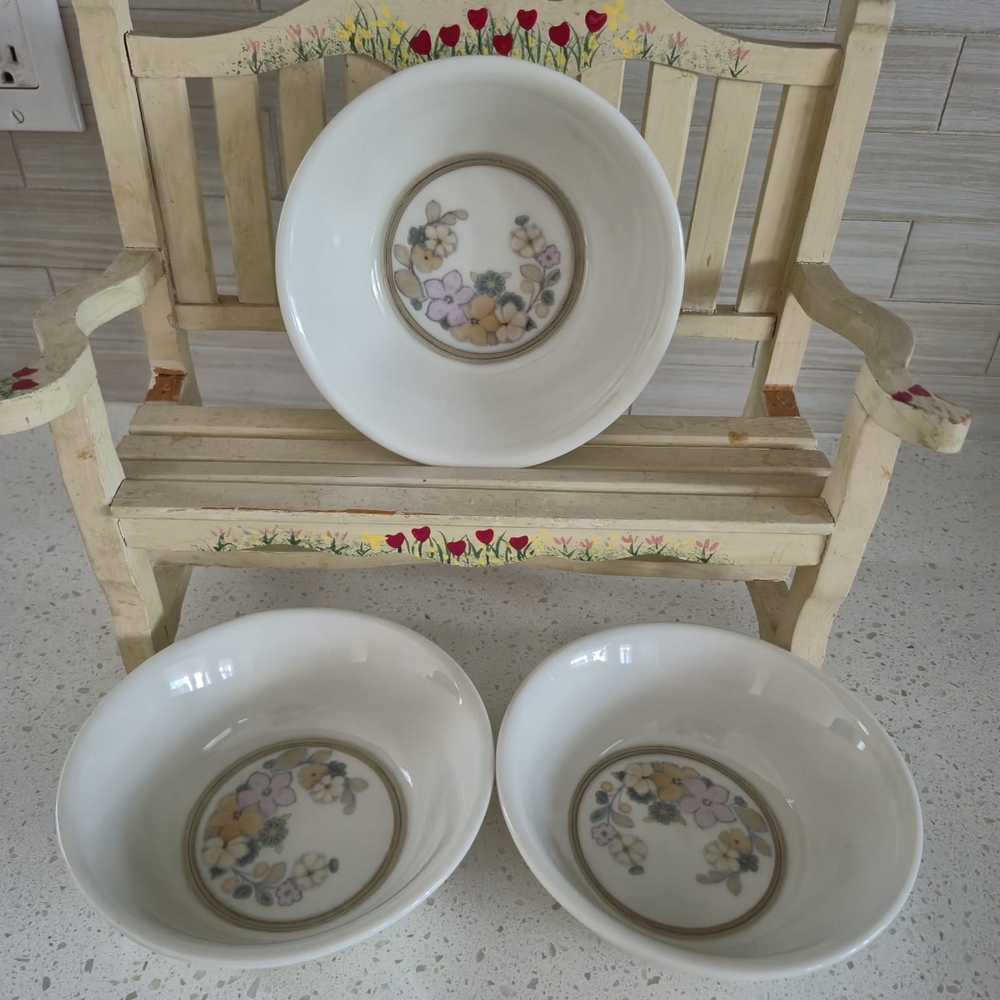 Royal Albert White Bowls with Floral Design